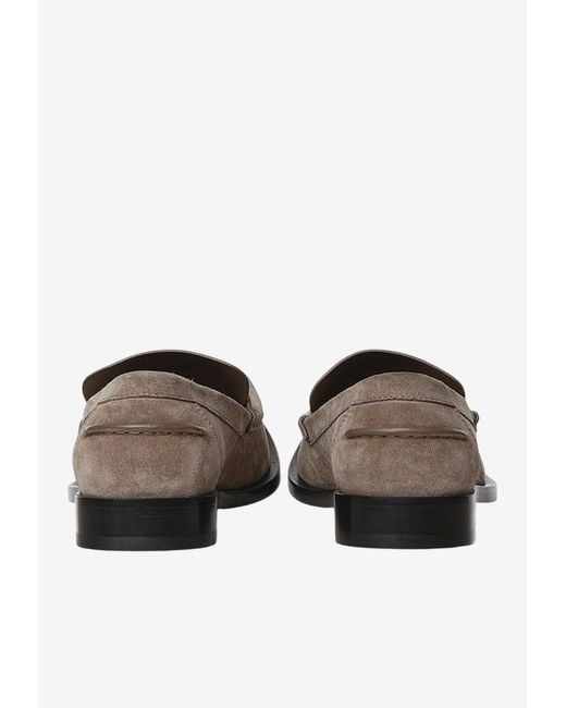 Loewe Brown Suede Leather Loafers for men