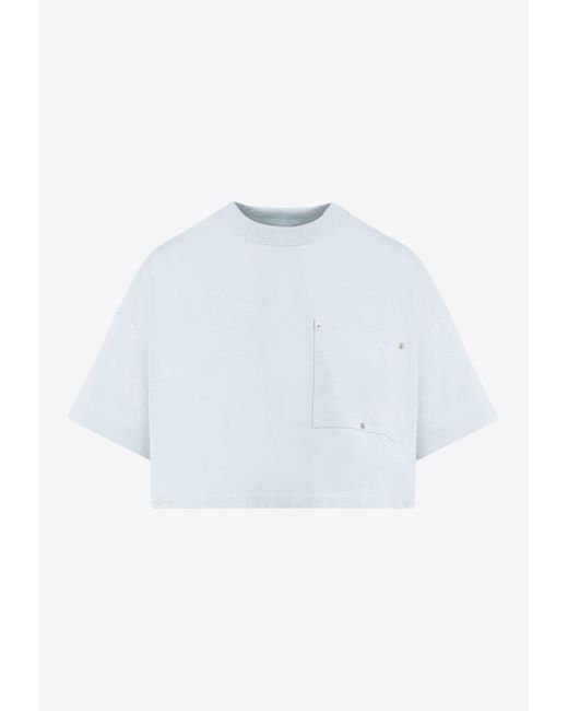 Bottega Veneta White Short-Sleeved Cropped T-Shirt