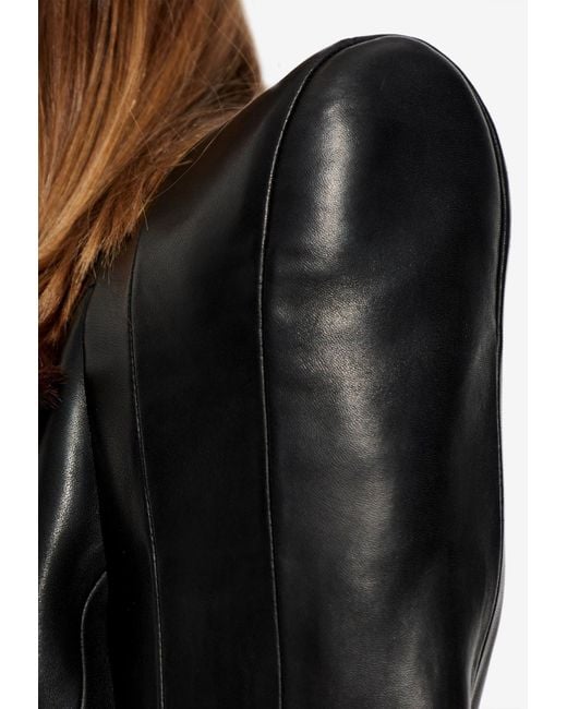 Balmain Black Lambskin Jacket With Structured Shoulders