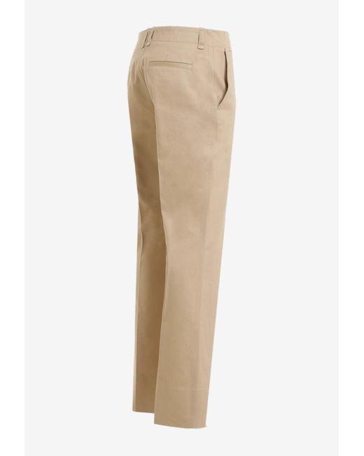 Saint Laurent Natural Straight-Leg Tailored Pants