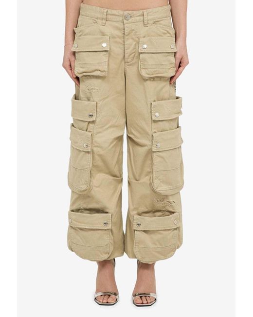 DSquared² Natural Multi-Pocket Cargo Pants