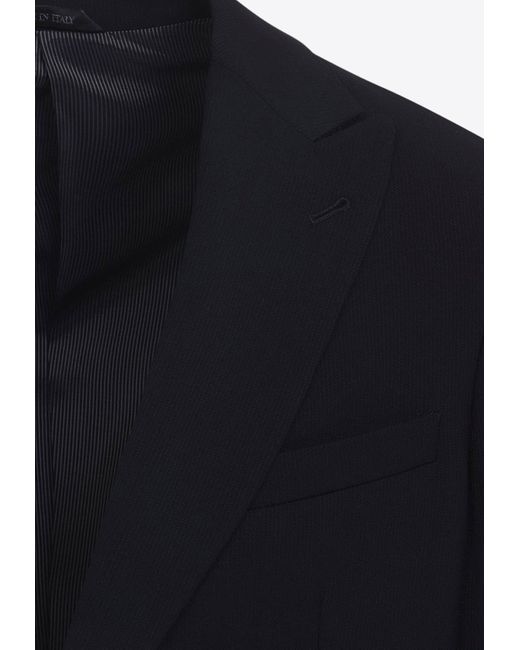 Giorgio Armani Blue Single-Breasted Wool Suit for men