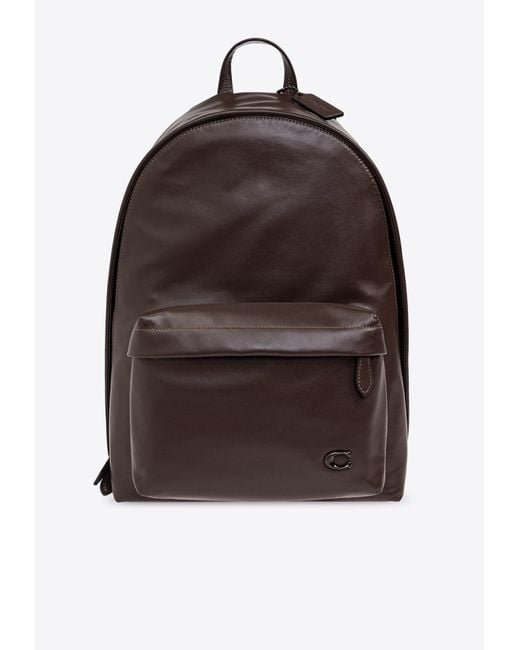 COACH ブラウンレザーリュック COACH Leather Backpack in Brown for Men | Lyst