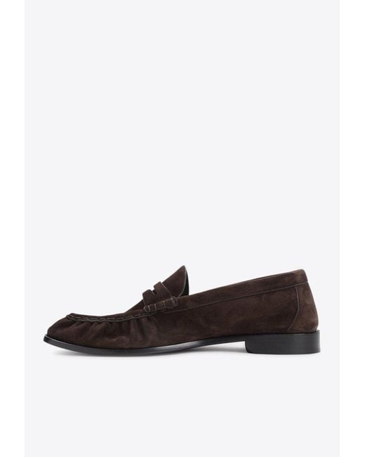 Saint Laurent White Le Loafers Suede Loafers for men