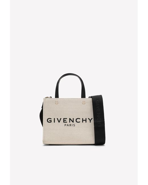 Givenchy Mini 4g Canvas Tote Bag in Natural | Lyst