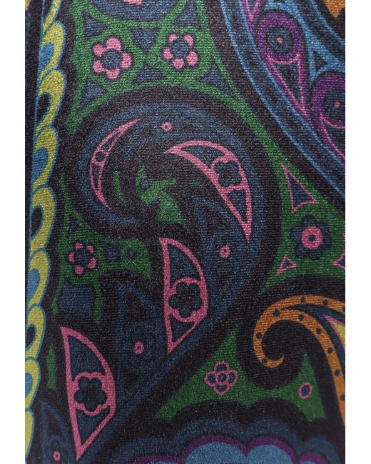 Etro Blue Chenille All-Over Pattern Pants