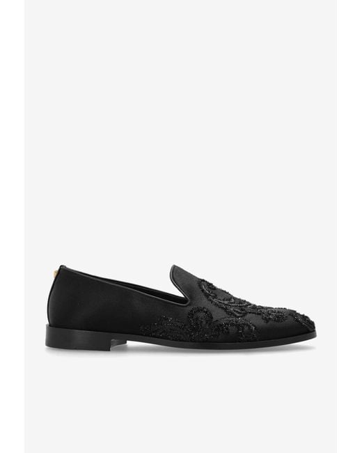Versace Black Shoes With Barocco Pattern for men