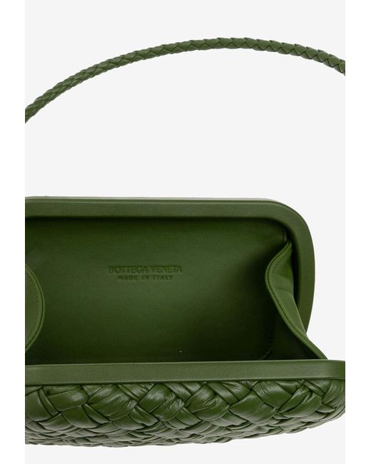 Bottega Veneta Knot-embellished Metallic Intrecciato Plissé Leather Shoulder Bag - Green - One Size