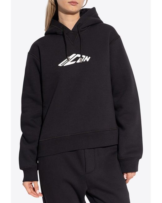 DSquared² Blue Icon Print Drawstring Hoodie for men