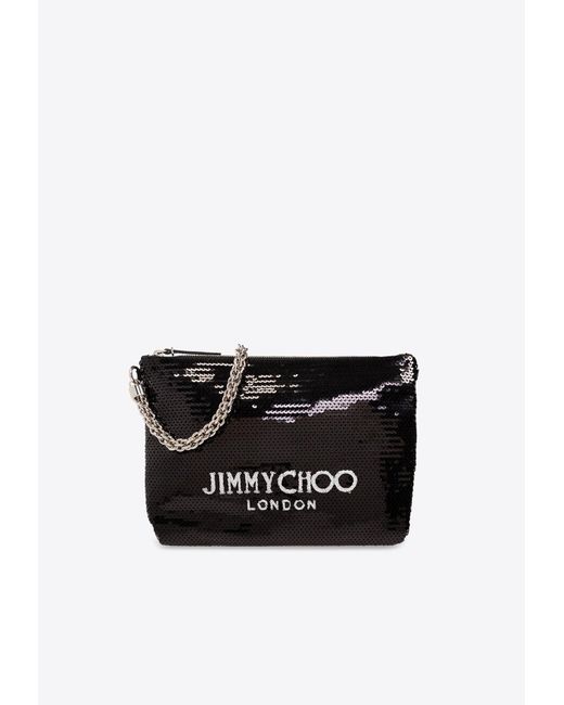 Jimmy Choo Black Callie Sequin Embellished Shoulder Bag
