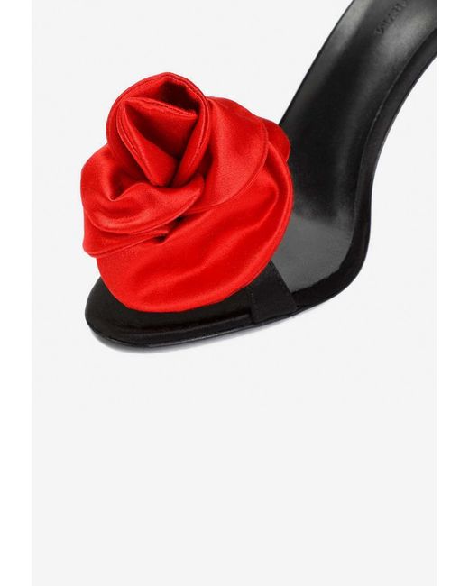 Magda Butrym Red 90 Floral-Applique Sandals