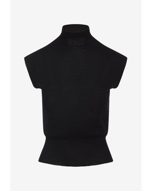 Rick Owens Black Turtleneck Sleeveless Top