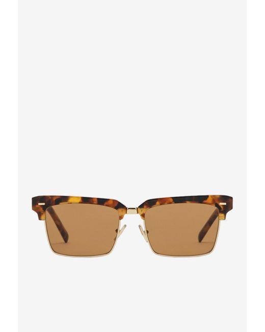 Miu Miu White Runway Square Sunglasses