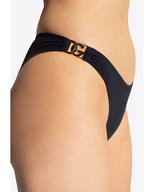 Dolce & Gabbana Black Dg Logo Bikini Bottom