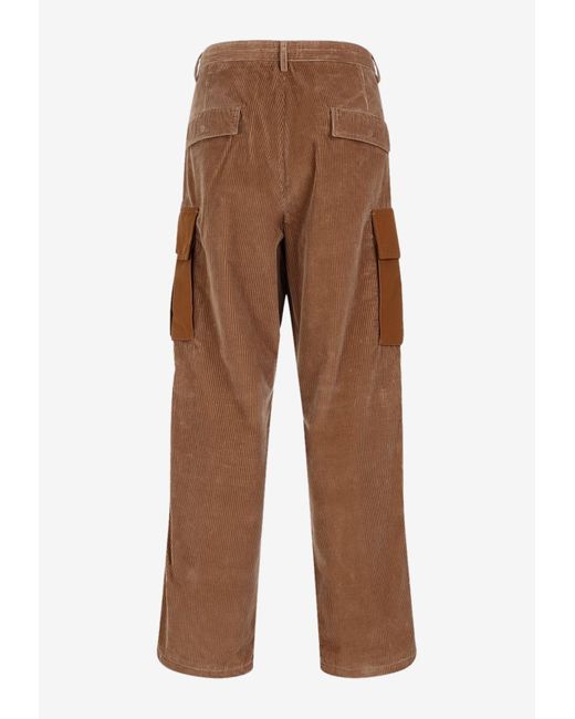 Moncler Straight-leg Corduroy Pants in Brown for Men | Lyst