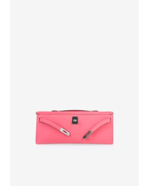 Hermès Pink Kelly Cut Clutch Bag