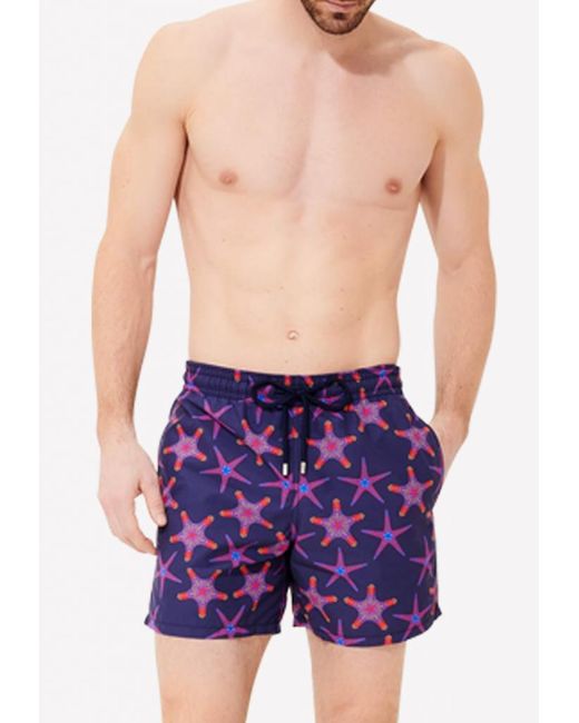 Vilebrequin Blue Moorea Starfish Print Swim Shorts for men