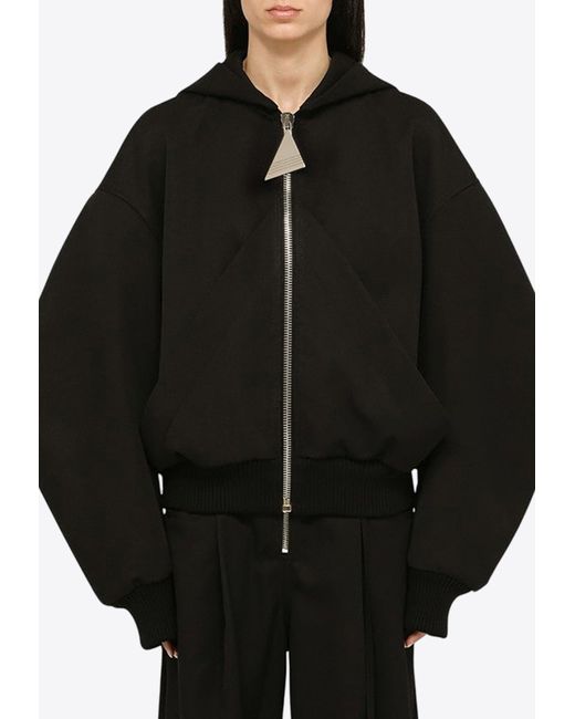 The Attico Oversized Wool Bomber Jacket in Black Lyst