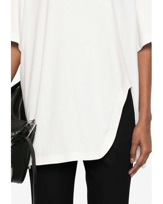 The Attico White Asymmetrical Crewneck T-Shirt