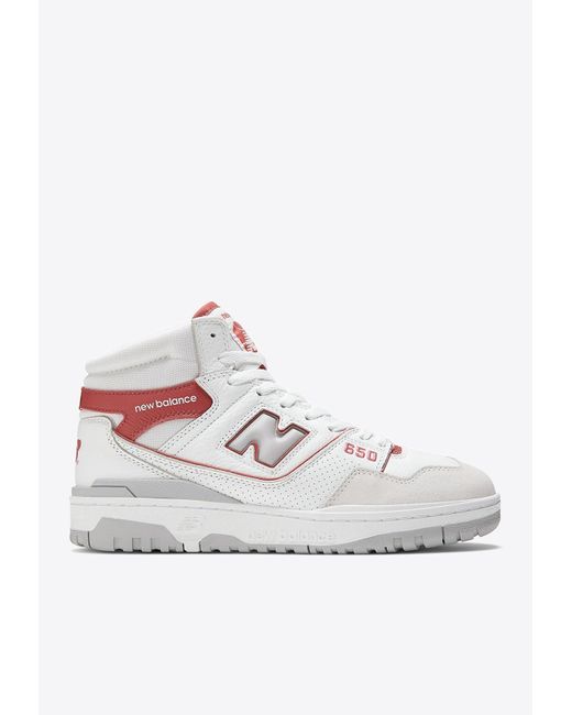 New Balance 650 High-top Sneakers In White With Astro Dust And Angora