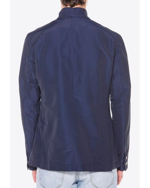 Eleventy Blue Single-Breasted Buttoned Blazer for men