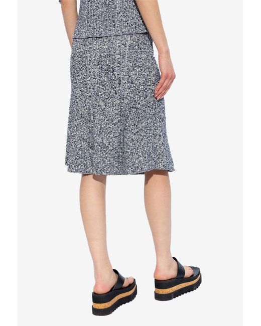 Stella McCartney Gray Ribbed Knit Midi Skirt
