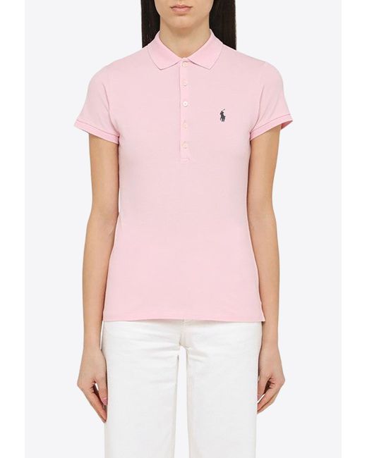Polo Ralph Lauren Pink Logo Embroidered Polo T-Shirt