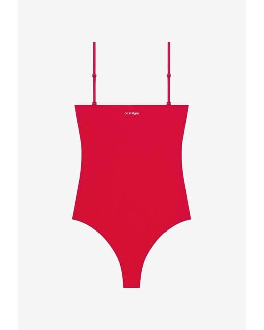 Courreges Red Heritage One-Piece Swimsuit