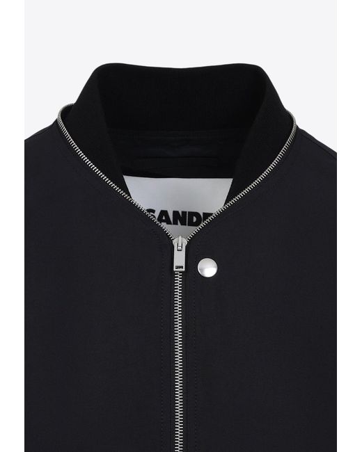 Jil Sander Black Zip-Up Bomber Jacket for men