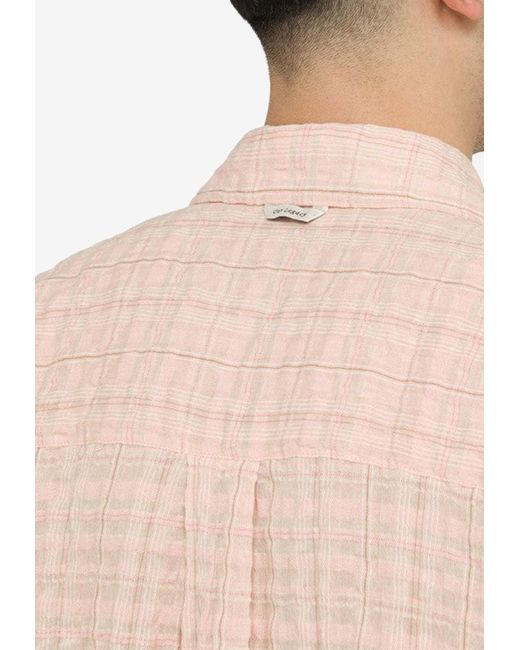 Our Legacy Natural Wrinkled-Effect Checked Shirt for men