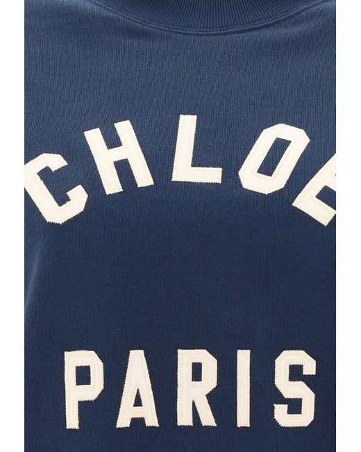 Chloé Blue Logo Crewneck Sweatshirt