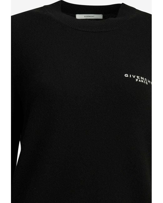 Givenchy Black Wool Blend Logo Sweater