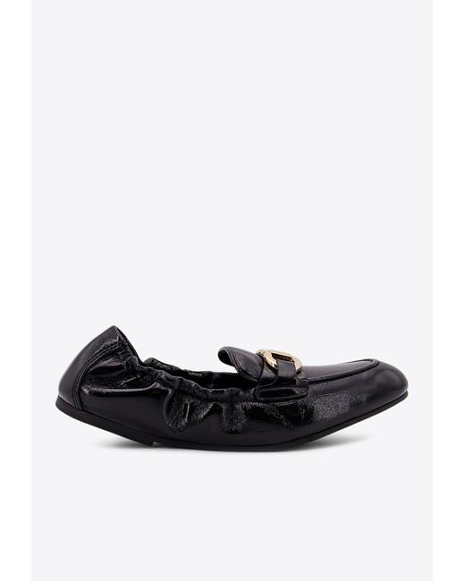 Ferragamo White Jodie Elasticated Leather Loafers