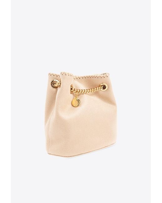 Stella McCartney White Falabella Logo-Charm Bucket Bag