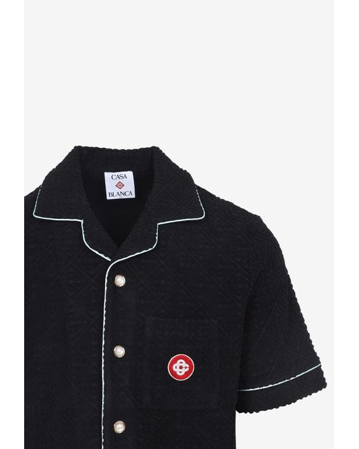 Casablanca Black Logo Monogram Toweling Shirt for men