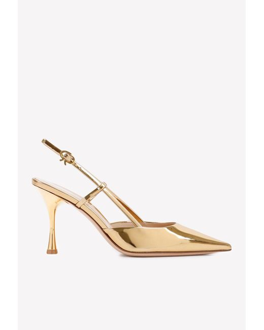 Gianvito Rossi Ascent 85 Pumps In Metallic Leather Lyst UK