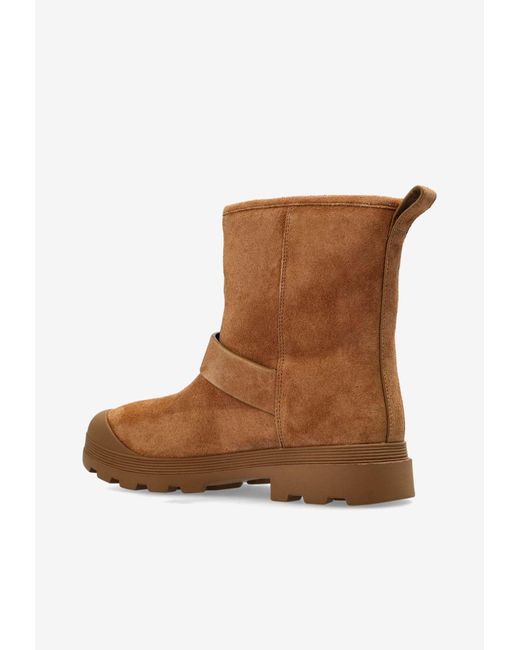 Tory Burch Brown Mellow Shearling Ankle Boots