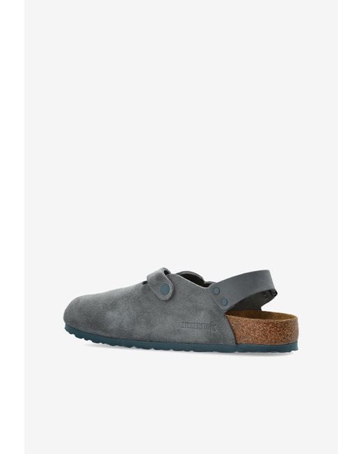 Birkenstock Gray Tokio Suede Slingback Clogs for men