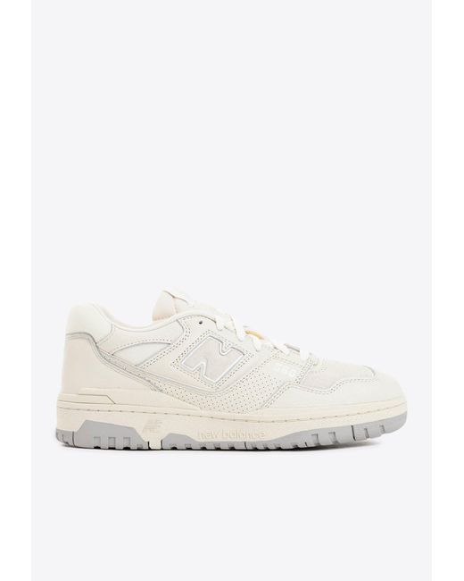 New Balance White 550 Low-top Sneakers In Turtledove Leather for men