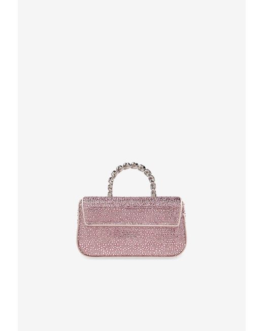 Versace Pink Mini La Medusa Crystal Top Handle Bag
