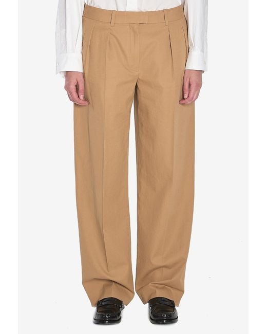 The Row Natural Alfidis Wide-Leg Pants