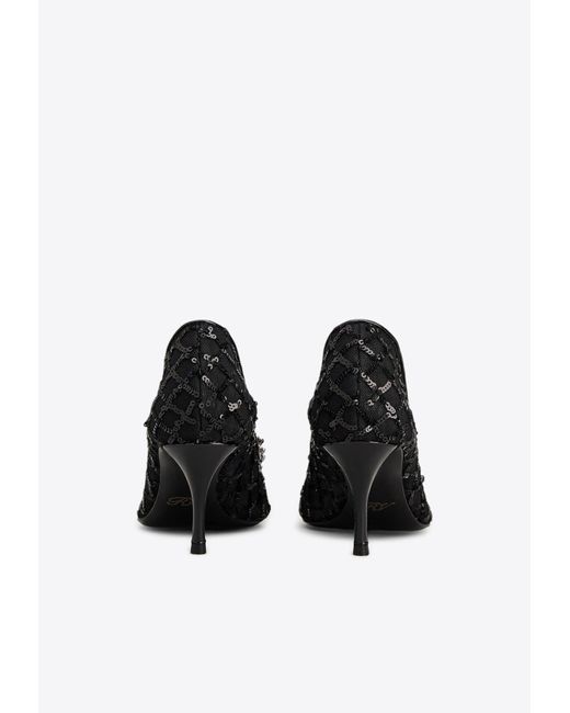 Roger Vivier Black Efflorescence 65 Sequined Pumps