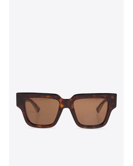 Bottega Veneta Brown Tri-Fold Square Sunglasses