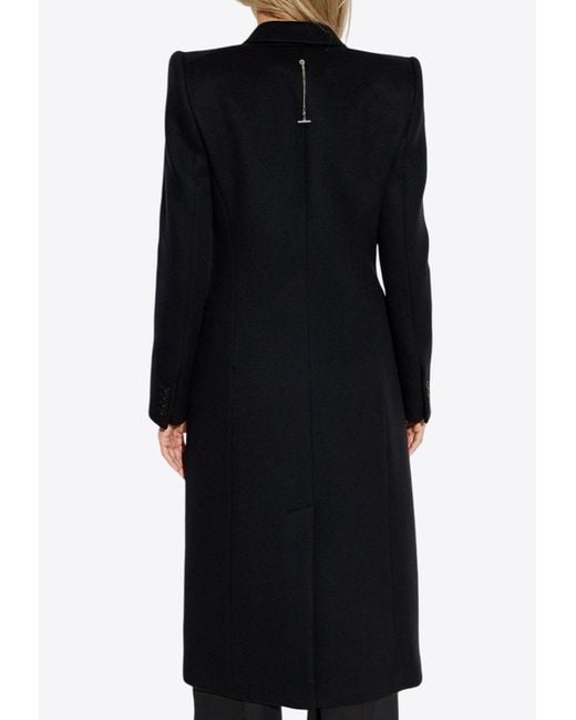 Alexander McQueen Black Stacked Shoulder Single-Breasted Coat