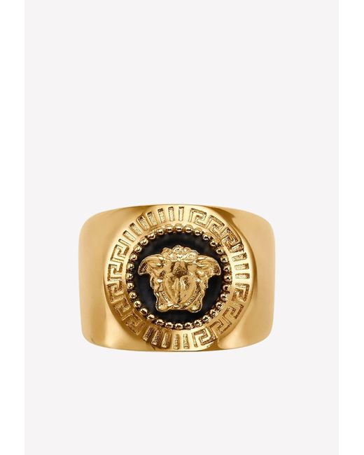 round enamel medusa ring