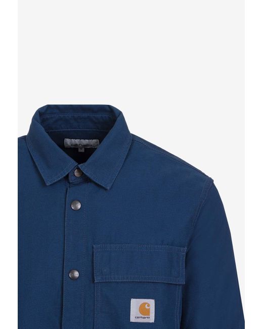 Carhartt Blue Hayworth Logo-Patch Shirt for men