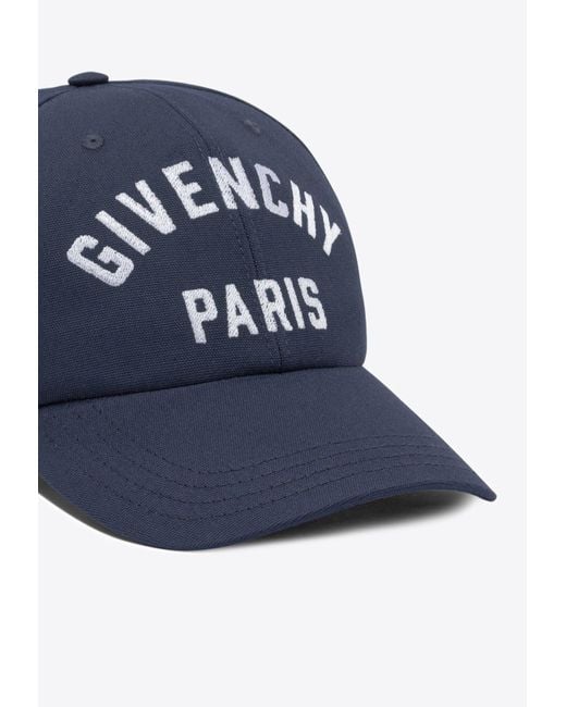 Givenchy Blue Logo Embroidered Baseball Cap for men