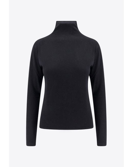 The Row Black Wool High-Neck Sweater