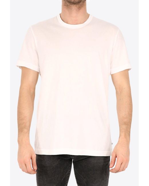 James Perse White Basic Crewneck T-Shirt for men