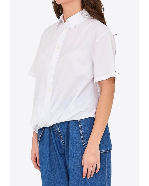Loewe White Draped Buttoned Shirt